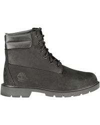 Timberland - Schwarzer Wasserdichter Knöchelstiefel Mit Druck - Lyst