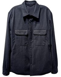 Mazzarelli - Overhemden ,Blauw ,Wol Wollen Overshirt - Lyst