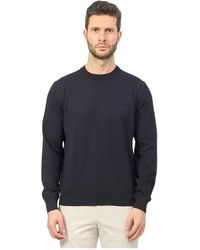 BOSS - Blauwe Sweater Met Geborduurd Logo - Lyst