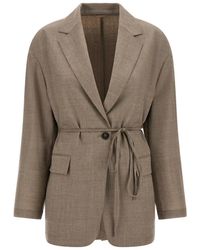 Brunello Cucinelli - Cool Wool Mélange Single-Breasted Blazer - Lyst