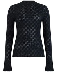 Gucci - Gg Katoen Devoré T-Shirt - Lyst