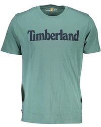 Timberland - Tops ,Groen ,Katoen T-Shirt Regular Fit - Lyst