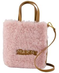 Marni - Zachte Shearling Shopper Tas - Lyst