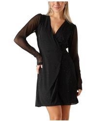 Moves - Kleedjes ,Zwart ,Elegante Zwarte Mini Jurk - Lyst