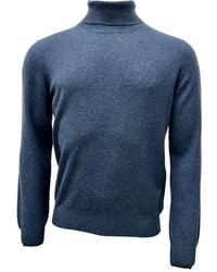 Gran Sasso - Merino/cashmere rollkragenpullover, atlantikblau - Lyst