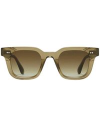 Chimi - Accessoires ,Bruin ,Vierkante Groene Zonnebril - Lyst