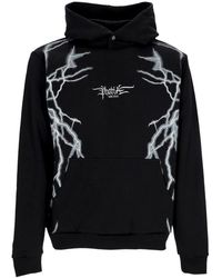 PHOBIA ARCHIVE - Hoodies & Sweatvesten ,Zwart ,Katoen Lateral Lightning Print Hoodie - Lyst