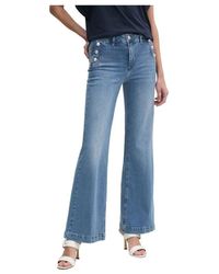 Liu Jo - Denim skinny jeans mit goldenen knöpfen - Lyst