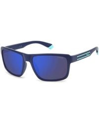 Polaroid - Blau verspiegelte sonnenbrille matt blauer rahmen,matte grey sunglasses,schwarz/grau polarisierte sonnenbrille - Lyst