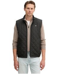 GANT - Jassen ,Zwart ,Polyester Gewatteerd Windjack Vest - Lyst