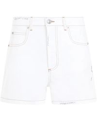 Marni - Shorts in cotone bianco pantaloni 5-tasche - Lyst