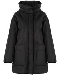 Geox - Jassen ,Zwart ,Polyester Ademende Waterdichte Jas Met Capuchon - Lyst