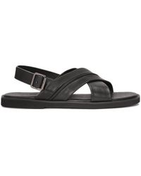 Kazar - Zwarte Leren Sandalen Met Gesp - Lyst
