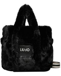 Liu Jo - Schwarze Handtasche Mit Goldenen Details - Lyst