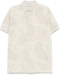 Etro - Tops ,Katoen Roma Polo Met Groene Amoeben - Lyst