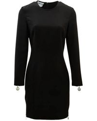 Moschino - Schwarzes figurbetontes kurzes kleid mit reißverschluss - Lyst