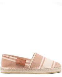 Etro - Gestreifte leinwand-espadrilles in braun - Lyst