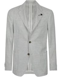 Lardini - Jassen ,Grijs ,Leer Roma Jacket - Lyst