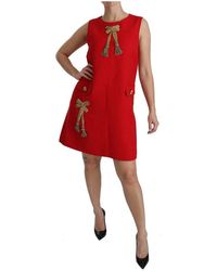 Dolce & Gabbana Tassel Sleeveless Mini Dress - Rood