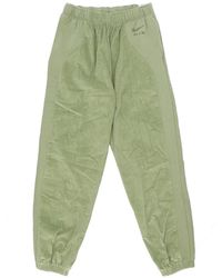 Nike - Fitness ,Groen ,Katoen Corduroy Fleece High-Waisted Trainingsbroek - Lyst
