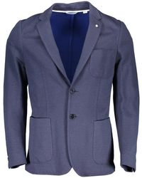 GANT - Jassen ,Blauw ,Katoen Elee Klassieke Lange Mouw Jas - Lyst