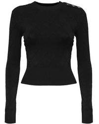 Guess - Schwarze Pullover Mit Langen Ärmeln - Lyst