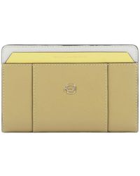 Piquadro - Accessoires ,Groen ,Leer Bifold Wallet - Lyst
