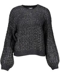 Desigual - Strickpullover Schwarzer pullover mit kontrastierenden Details & Rundhalsausschn - Lyst