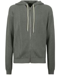 Rick Owens - Hoodies & Sweatvesten ,Groen ,Wol Temple Zipped Hoodie - Lyst