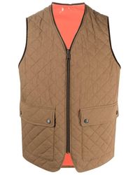 DSquared² - Jassen ,Bruin ,Katoen Omkeerbaar Gewatteerd Vest Jas - Lyst