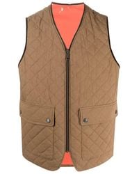 DSquared² - Jassen ,Bruin ,Katoen Omkeerbaar Gewatteerd Vest Jas - Lyst