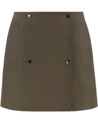 Burberry - Katoenen Mini Rok Met Zijzakken - Lyst