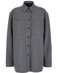 ANDAMANE - Graue oversize wolljacke für frauen - Lyst