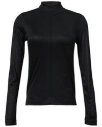 Comma, - Klassisches Rundhals Langarmshirt - Lyst