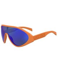 Moschino - Sonnenbrille mit m rahmen und blauen gläsern - Lyst