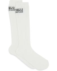 MM6 by Maison Margiela - Ondergoed ,Wit ,Katoen Bootleg Socks - Lyst