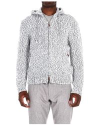 Eleventy - Truien & Vesten ,Wit ,Witte Cashmere Hoodie Trui - Lyst