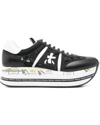Premiata - Schwarze Leder Sneakers Gummisohle Logo - Lyst