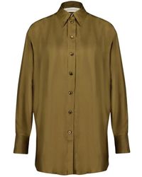 Zimmermann - Zijden Olijfgroene Button-Up Shirt - Lyst