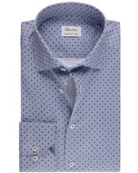 Stenströms - Overhemden ,Blauw ,Slimline Manchet Shirt - Lyst