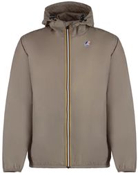 K-Way - Jassen ,Nylon Opvouwbare Hooded Nylon Jacket Met Zakken - Lyst