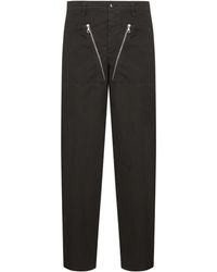 Dries Van Noten - Broeken ,Bruin ,Katoen Bruine Katoenen Broek Met Metalen Rits - Lyst