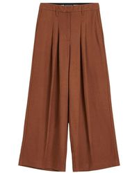 Birgitte Herskind - Broeken ,Bruin ,Linnen Lotus Pants - Lyst