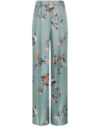 Momoní - Broeken ,Veelkleurig ,Wijde Zijden Twill Broek Met Franse Zakken - Lyst