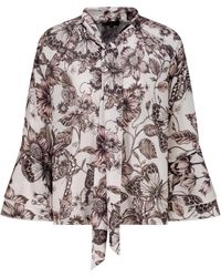 Monari - Georgette Blouse Met Volants - Lyst