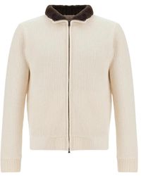 Herno - Ribbed Wool Cardigan With Double-Zip - Lyst