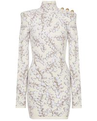Balmain - Redcurrant Minikleid Aus Jacquard-Strick - Lyst