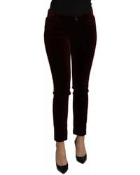 Dolce & Gabbana - Velvet Stretch Slim Fit Pants - Lyst