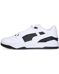 PUMA - Schoenen ,Wit ,Lage Leren Sneaker Wit/Zwart - Lyst