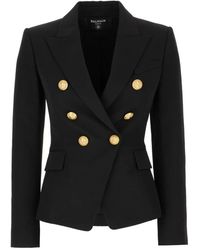 Balmain - Wollen Double-Breasted Jas - Lyst